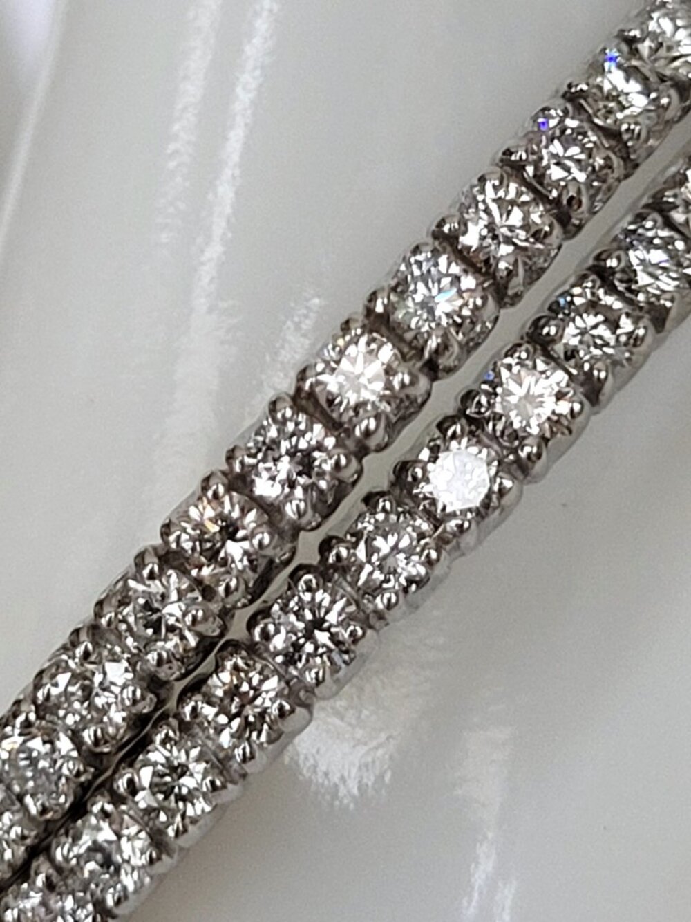 14K White Gold 2.40ctw Natural Earth-Mined Diamond Hoop Earrings 35mm